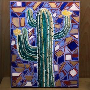 Hand painted Colorful Cactus Wall Art